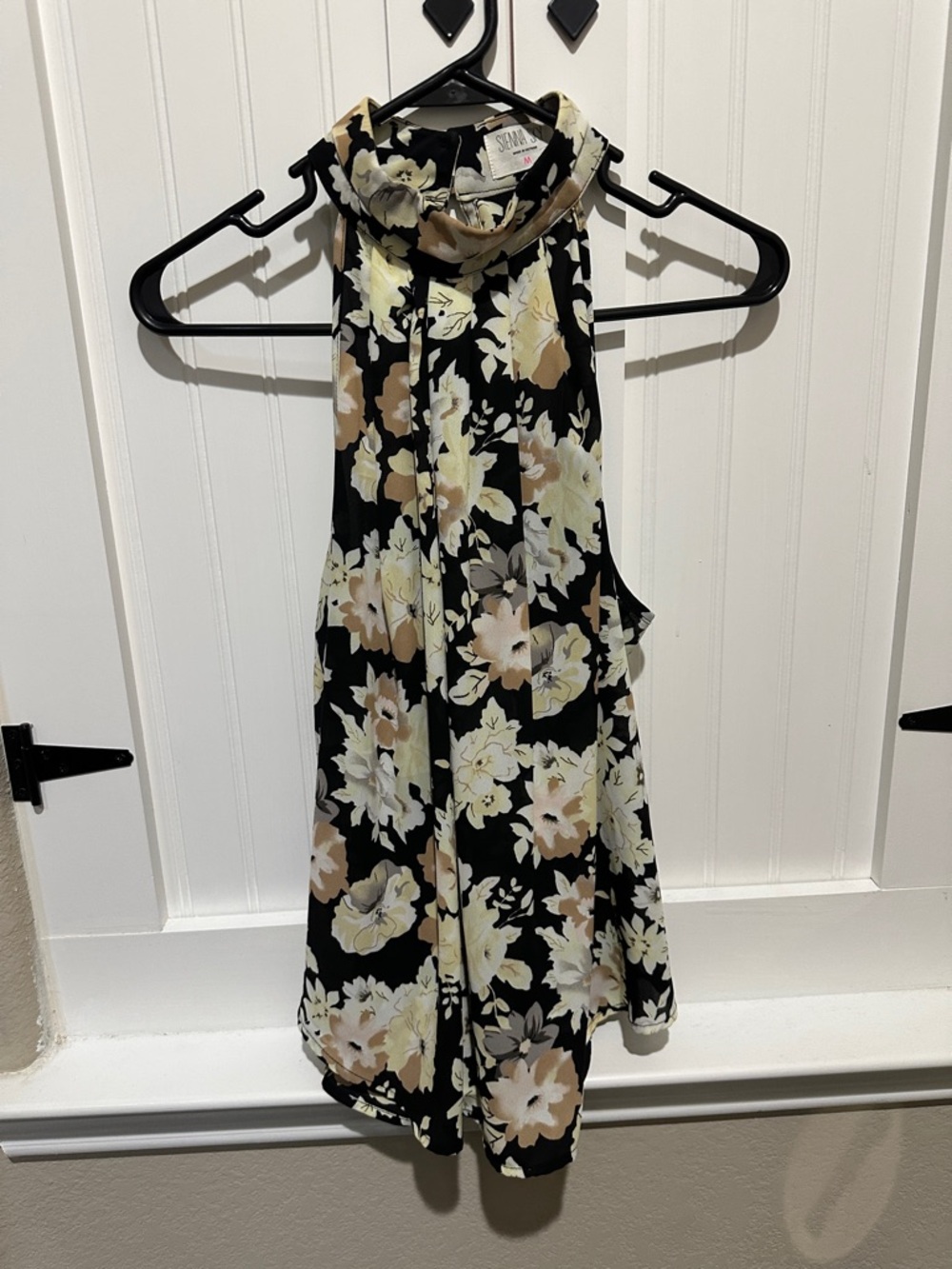 Sienna Sky Black Floral Halter Blouse